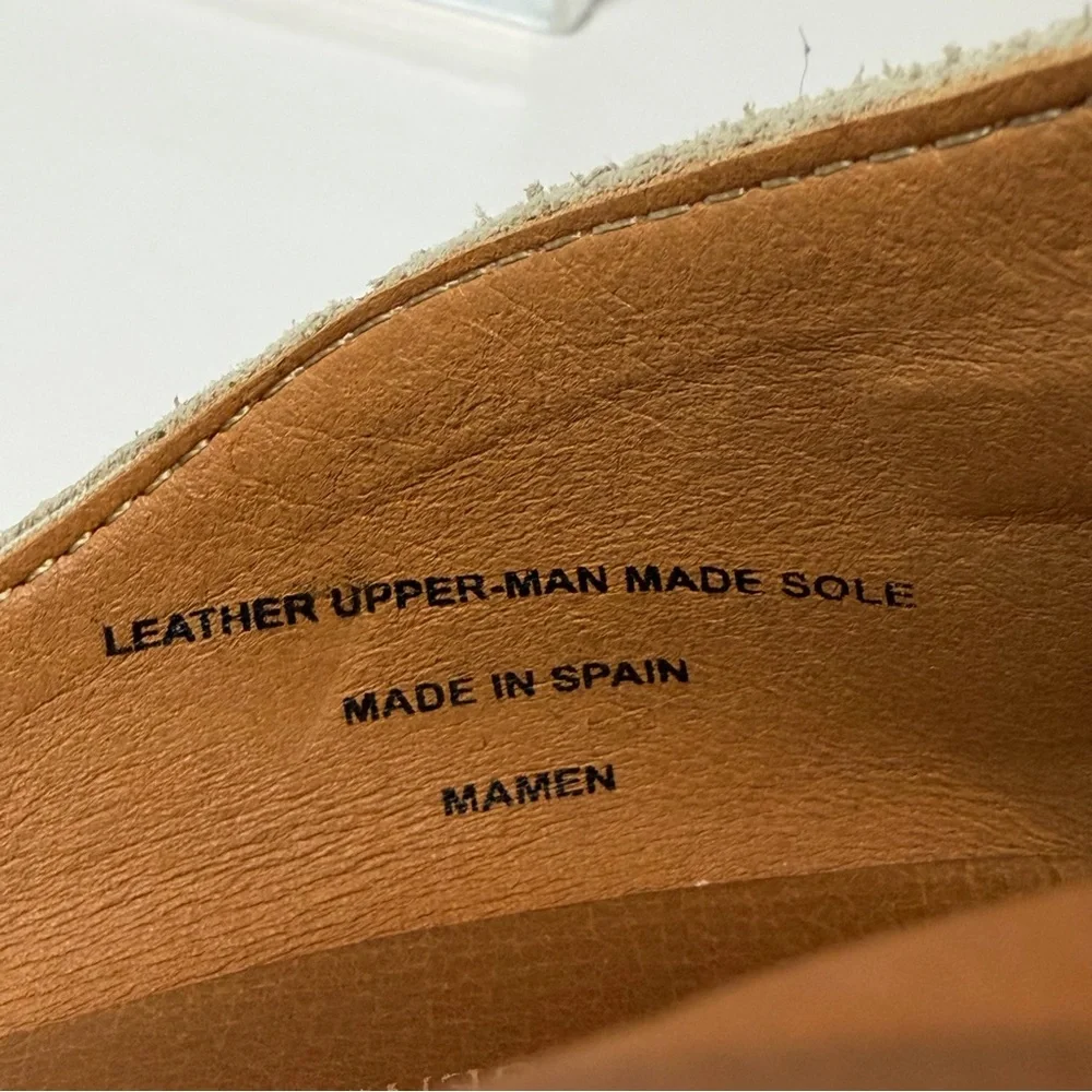 Verbenas Mamen Wedge Espadrilles Suede Shoes Jute Wrapped‎ Heels in Tan Size 39